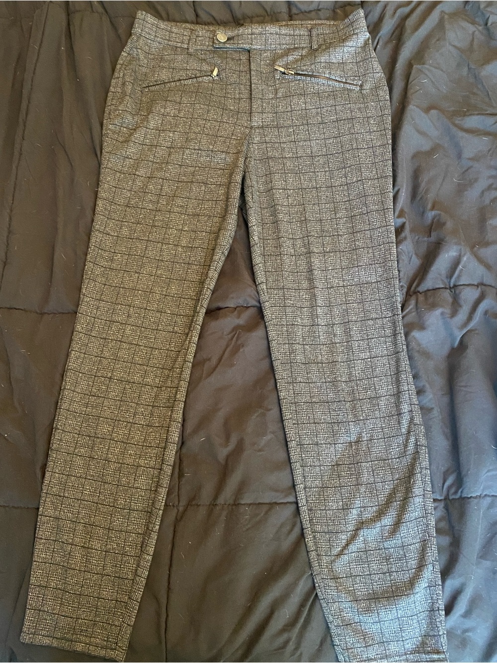 Simply Vera Vera Wang Gray Plaid Skinny Pants